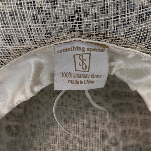 Animal Print Wide Brim Hat Black & cream/White Feather By Something Special - Picture 3 of 16